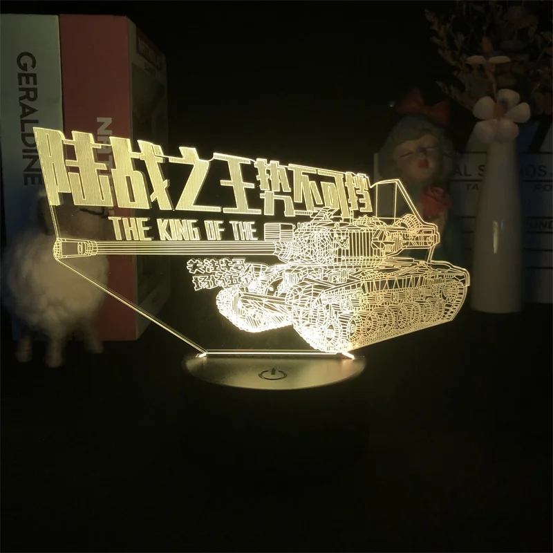 

Ночной 3D светильник "Король танка", "наземная война", с Bluetooth-управлением, для яркой базы, декоративный проектор, стол для комнаты, доставка де...