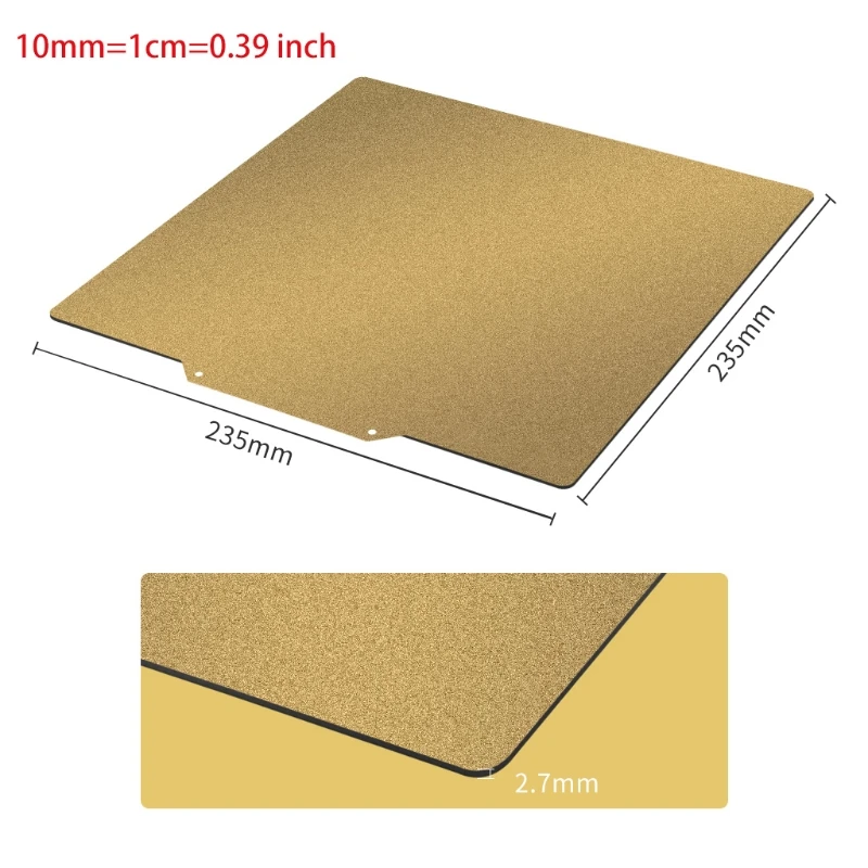 

235X235mm Steel Sheet 3D Printer Heat Bed Accessories Double Sided Textured Powder Coated Steel Sheet for PEI