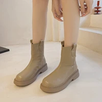 new autumn and winter chelsea boots womens thick soled brown black apricot ankle boots womens punk gothic shoes