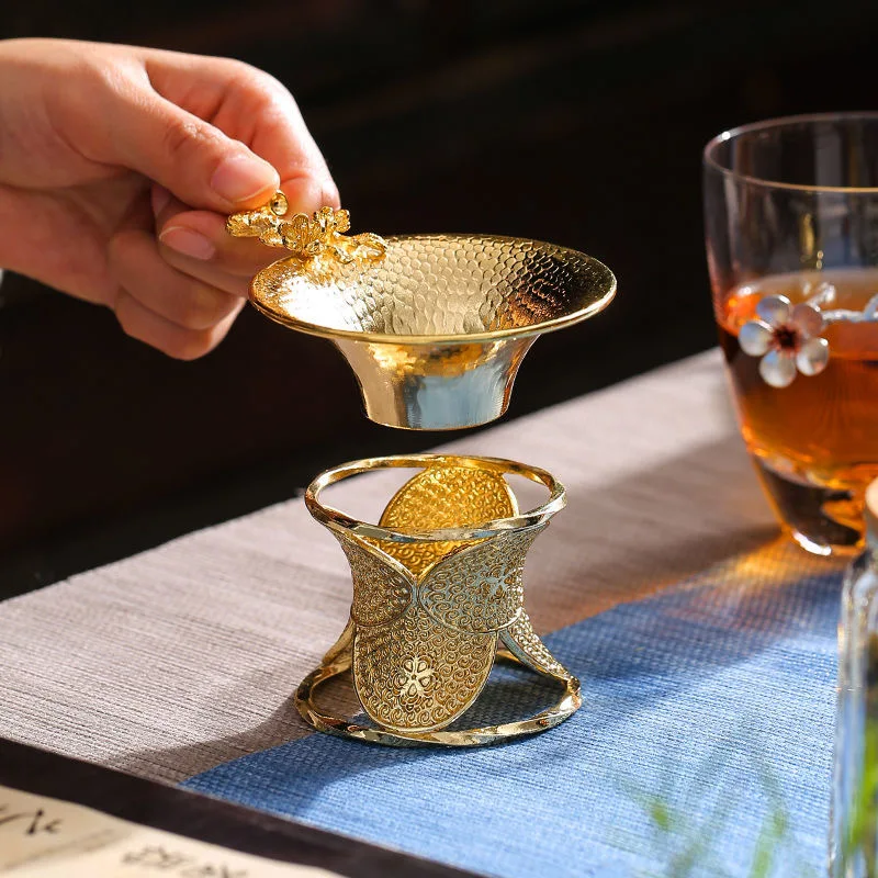 Набор для чая ручной работы из чистой меди набор утечки Рельефный цветок сливы