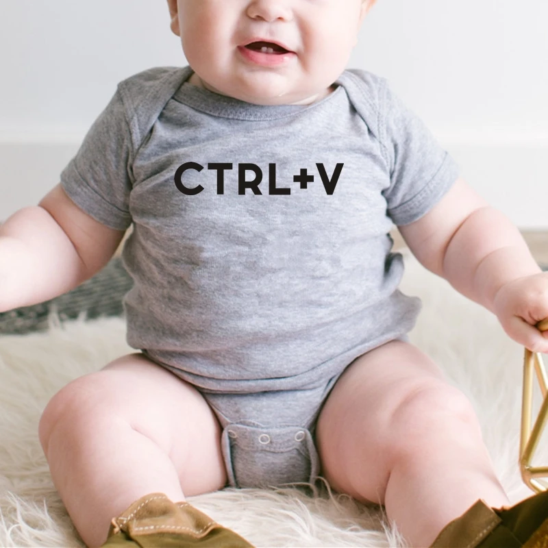 Сочетающаяся Футболка с принтом Ctrl+ C и Ctrl+ V для папы, Детский боди, идеальный подарок на день отца, семейная одежда