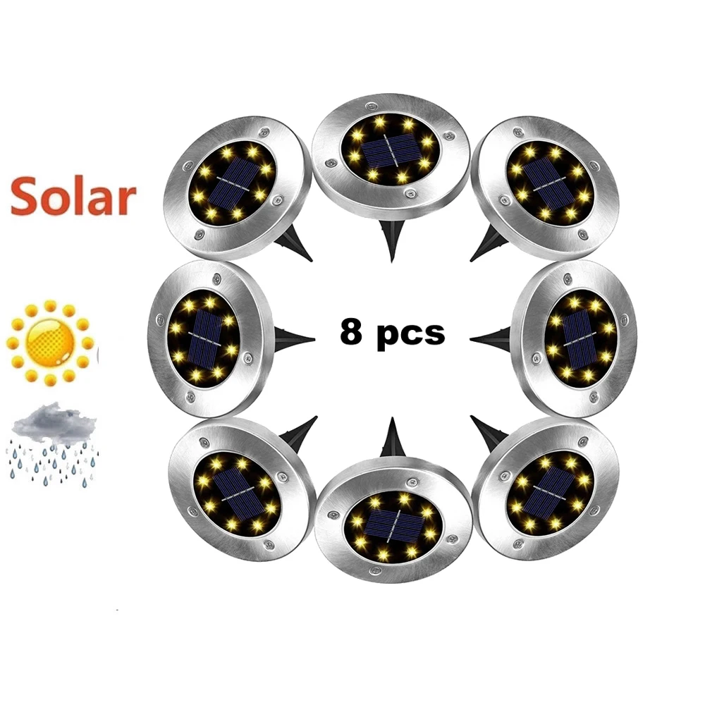 

2-8pcs 8 led Solar Power Buried Light Under Ground Lamp Outdoor Path Way Garden Decking MUQGEW Purchasing wholesale CSV smart on