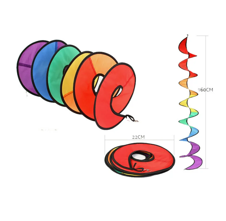Цветная Спиральная Ветряная мельница нейлоновый Радужный Спиннер для палаток