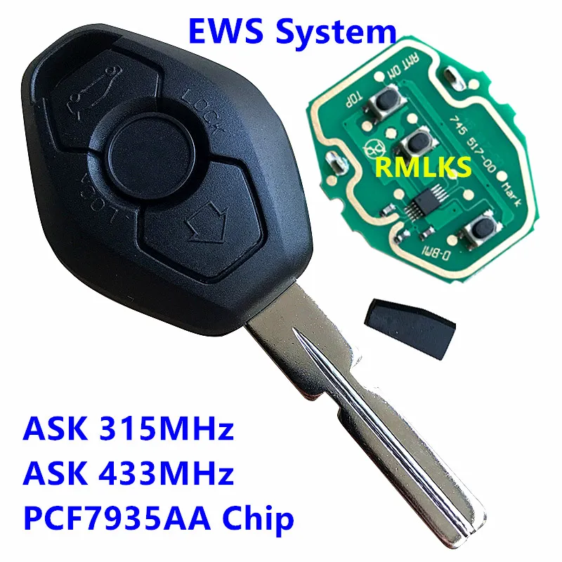 FCC ID: LX8 FZV 3 кнопки дистанционный Автомобильный ключ для BMW 315 МГц 433 E38 E39 E46 EWS