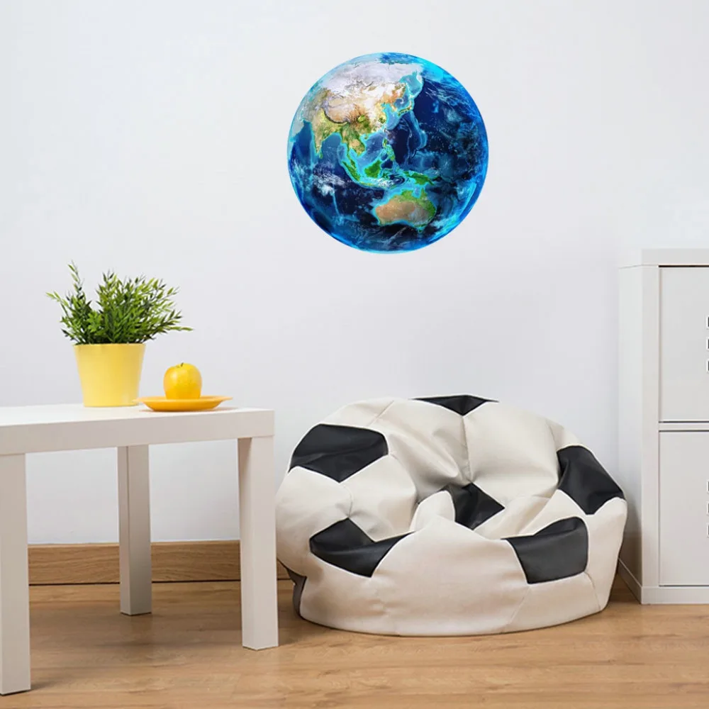 30cm Luminous Moon Earth Cartoon DIY 3D Wall Stickers for Kids Room Bedroom Glow In The Dark Wall Sticker Home Decor Living Room