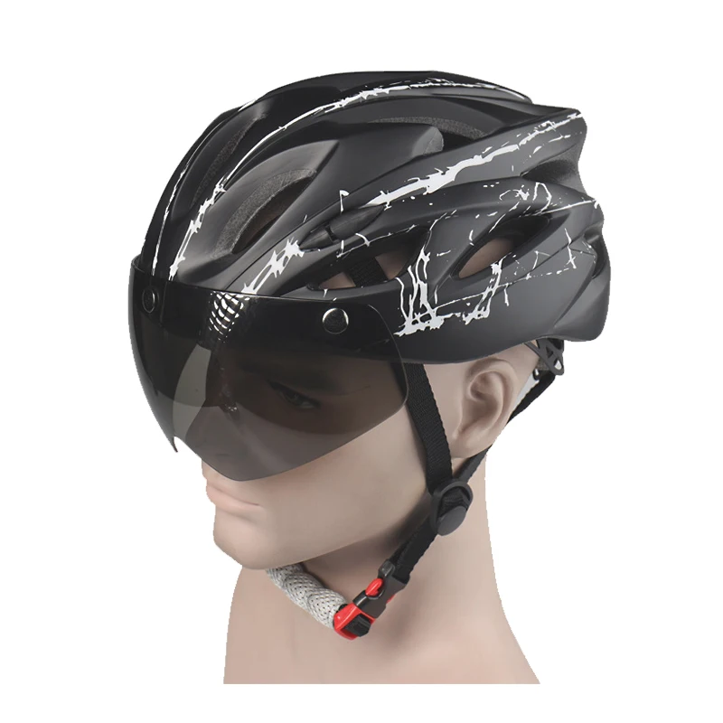 

Bike Helmet Adjustable with Detachable Magnetic Goggles Mountain Road Bicycle Helmets Safety Protective Helmet 18 Vents