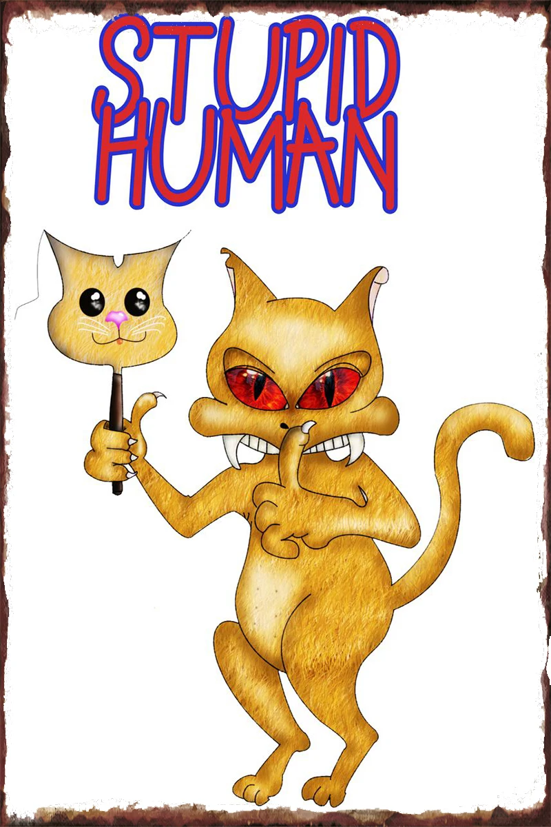 

Жестяные таблички в виде глупых человеков, декор для стен, украшение для комнаты, Ретро винтажный металлический знак, жестяной знак для иску...