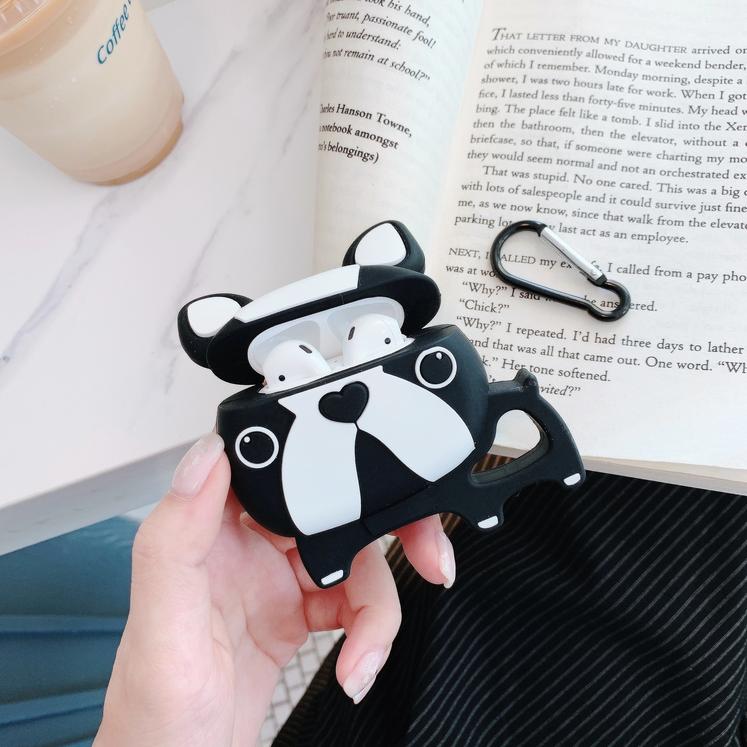 Милый мультфильм Бульдог Мягкая кукла из силикона чехол для Apple Airpods беспроводной