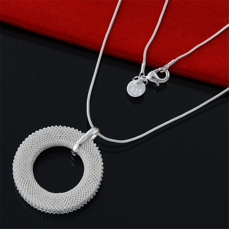 Женский комплект ювелирных изделий из серебра 925 пробы ожерелье с подвеской в