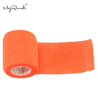 free shipping pack of 9pcs 5cm4 6m orange waterproof elastic self adhesive bandage medical bandage pet bandages