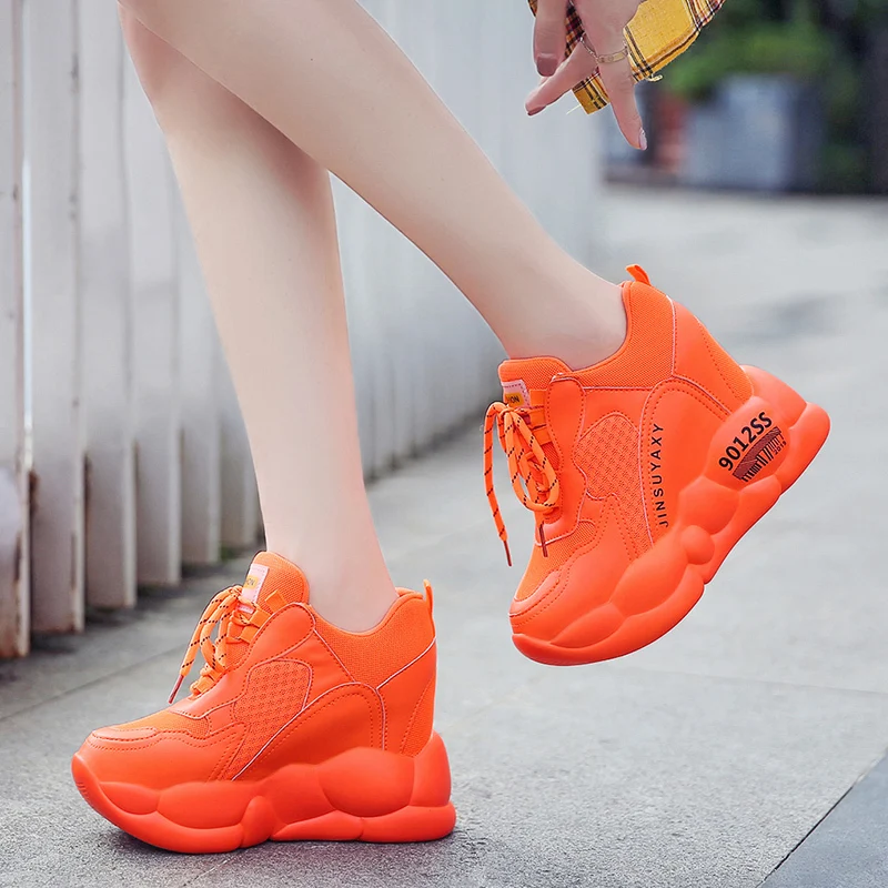 2019 осенние женские кроссовки со скрытым каблуком белые вулканизированные туфли