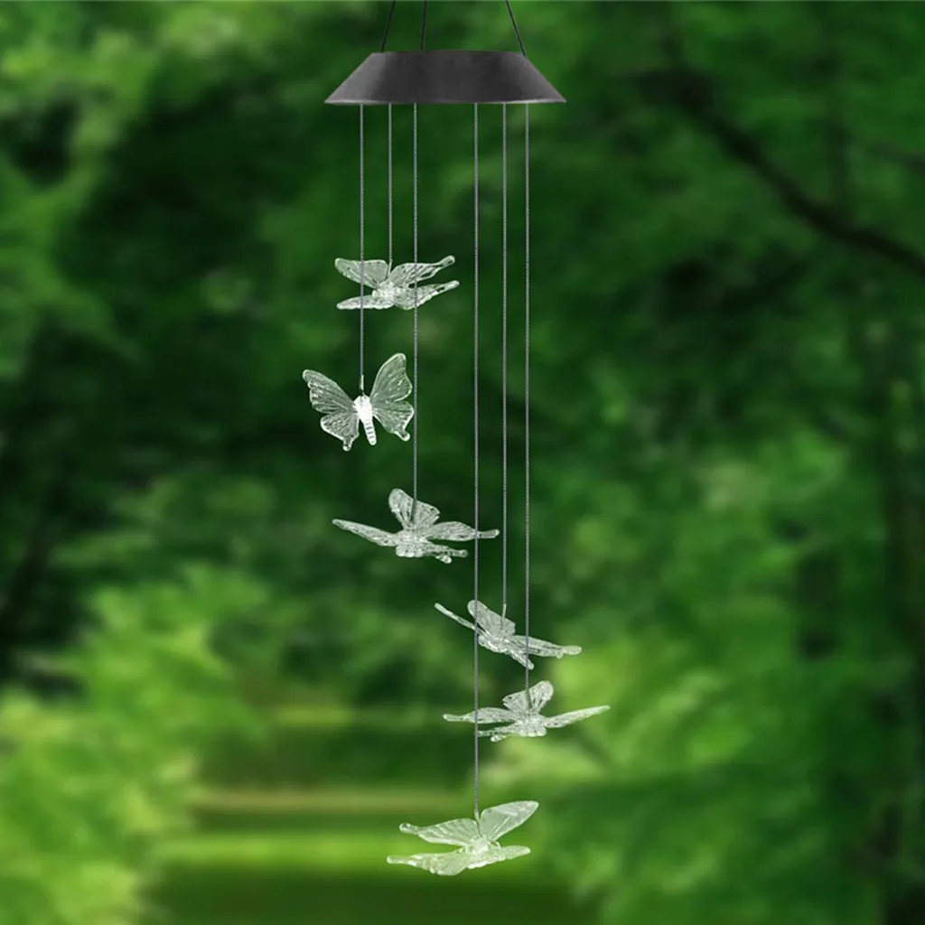 Светодиодный солнечный ветряной колокольчик с украшением в форме светильник