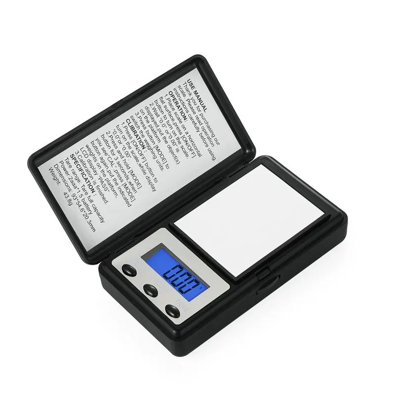 

100/200/500g 0.01/0.1g High Precise Mini Jewelry Scale Backlight Electronic Pocket Scales for Jewelry Kitchen Weight Balance