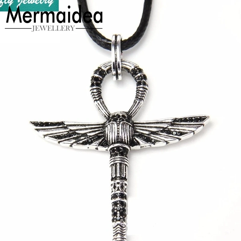 Винтажное ожерелье с кулоном в виде египетского креста жизни кожаное для мужчин