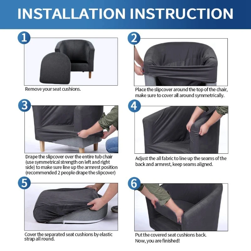 

Velvet Club Chair Cover Stretch Tub Chair Covers Armchair Slipcover Removable Seat Case Washable Sofa Protector Home Club Decor