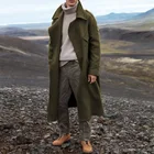 Тренч мужской зимний из смесовой ткани, коричневый теплый шерстяной Тренч в стиле ретро, верхняя одежда, 2021