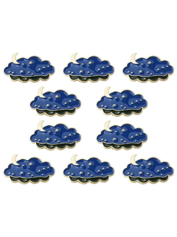 

10Pcs Cartoon Shirt Brooch Vintage Moon Star Clouds Enamel Pins Adventure Camping Badges For Women Shirts Lapel Pin Jewelry Gift