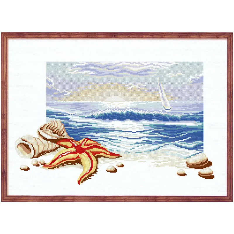 

Набор для вышивки крестиком Fishxx C614 Морская звезда морской пейзаж гостиная живопись ручная вышивка Точная печать ткань