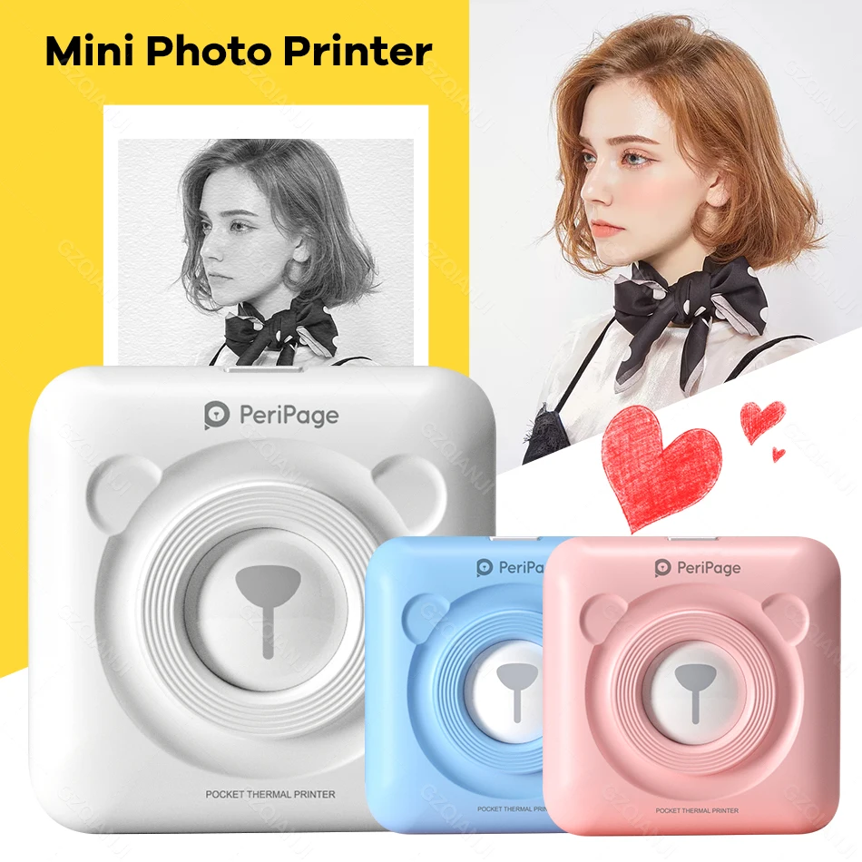 Bluetooth Беспроводной Маленький Термопринтер Картинка Мобильный Фотопринтер Мини
