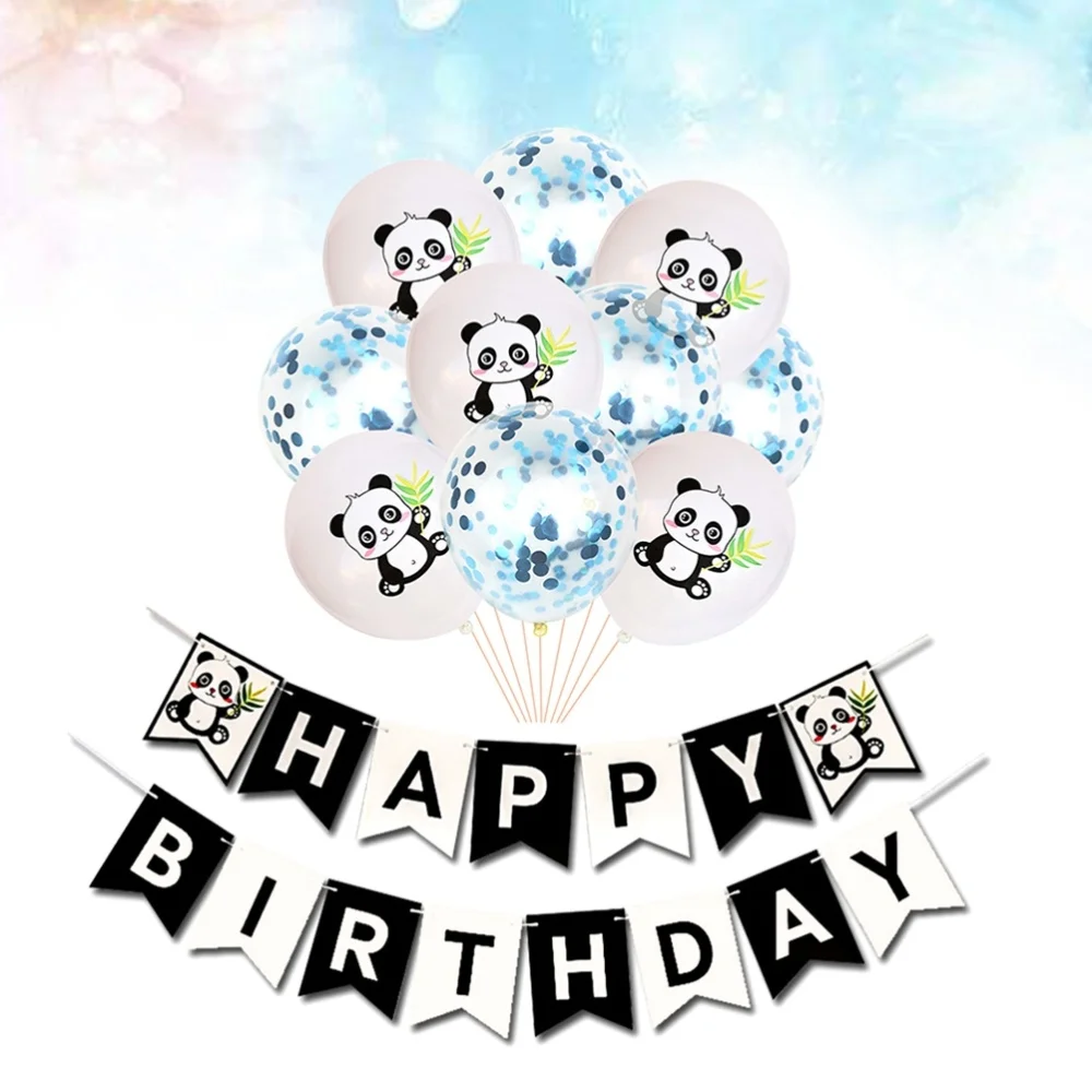 Воздушные шары в виде панды блестящие из латекса с конфетти набор воздушных