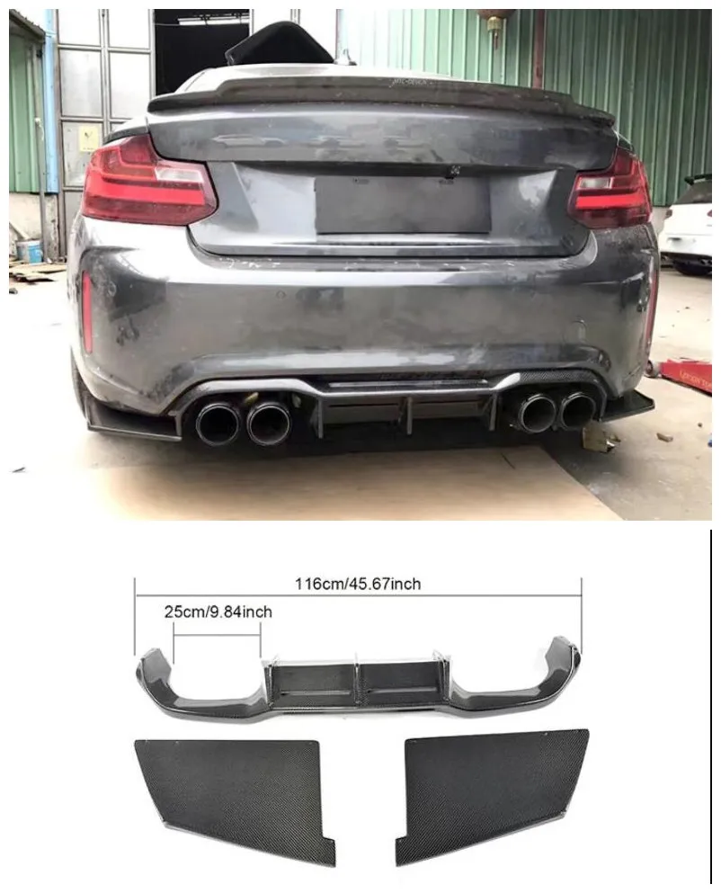 

Carbon Fiber Car Rear Trunk Lip Bumper Diffuser Protector Cover Fits For BMW M2 F87 2-Door Coupe 2016 2017 2018 2019