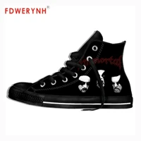mens casual shoes black immortal band metal music fashion cool street breathable brand classic canvas shoes