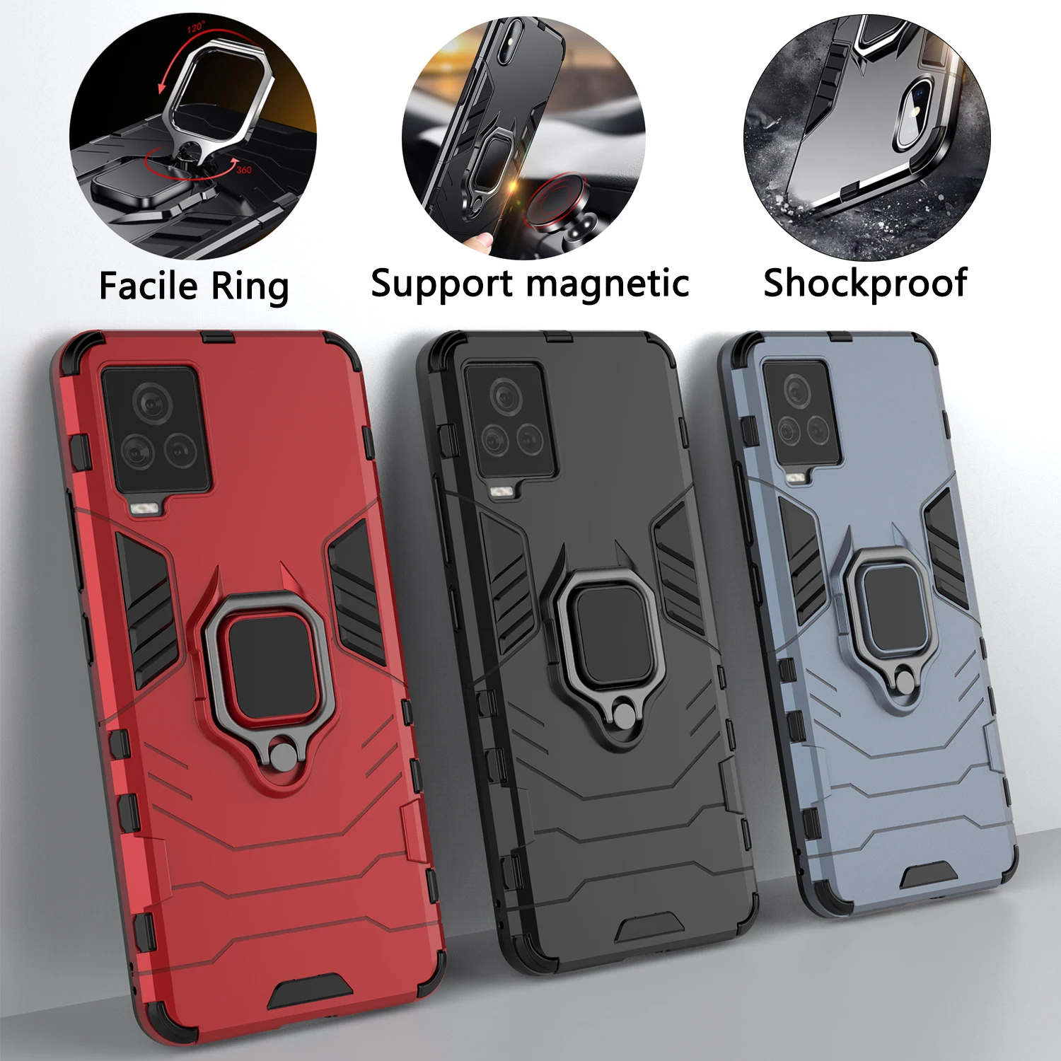 

IQOO 7 5 Pro 5G IQOO Neo Y7s S1 2109 Neo 3 Pro Neo 5 Armor Ring Holder phone case cover