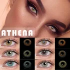 Цветные контактные линзы для глаз UYAAI, 2 шт. (1 пара), ежегодные линзы для красоты глаз, синие, серые, зеленые, цветные контакты с контактным чехлом для глаз