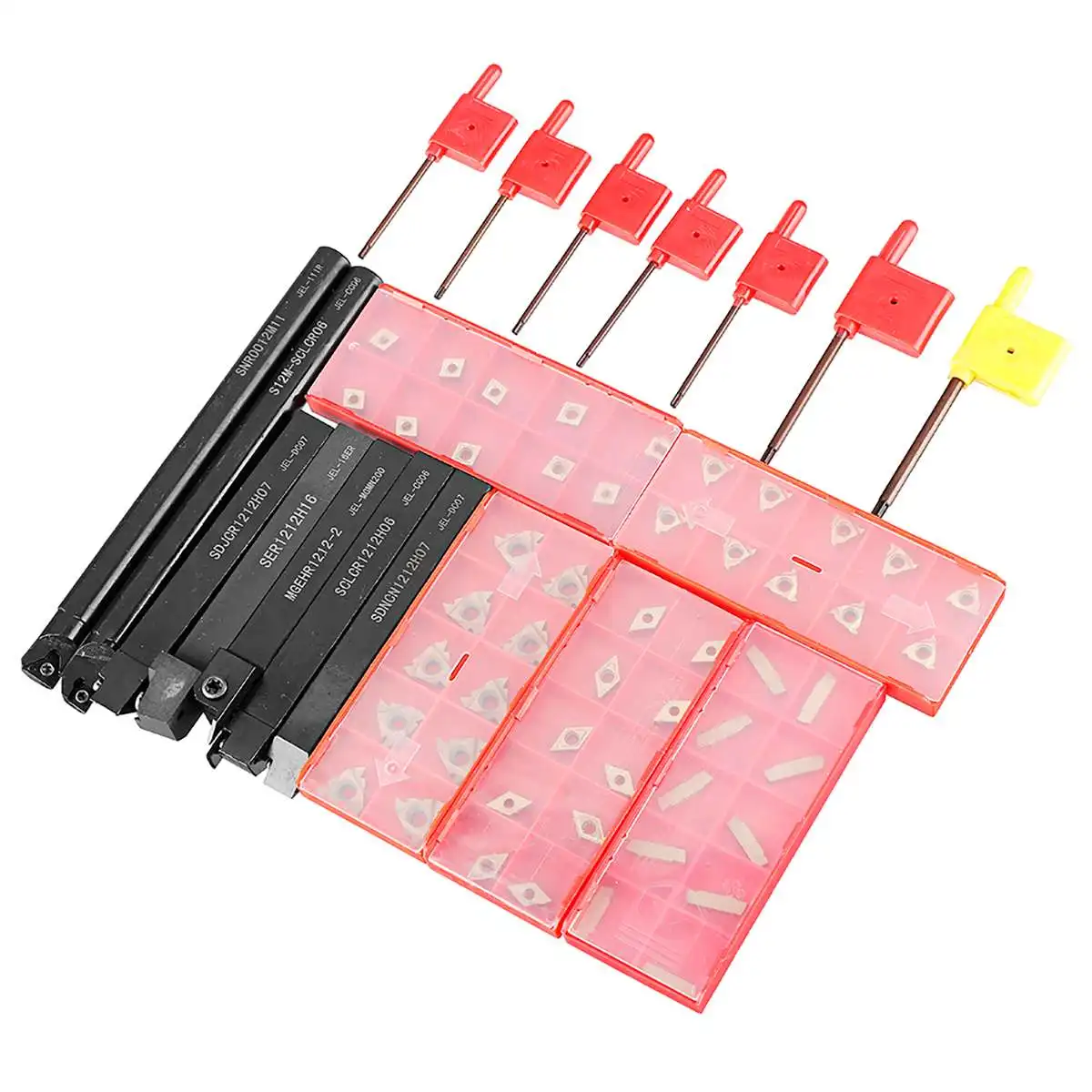 64 шт./компл. 12 мм держатель токарного станка с 50 карбидными вставками DCMT CCMT MGMN ER IR