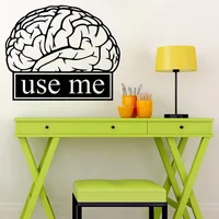 Brain Wall Decal Classroom Work Education Motivation Office Sign Science Quote Vinyl Wall Stickers School Classroom Decor Y834