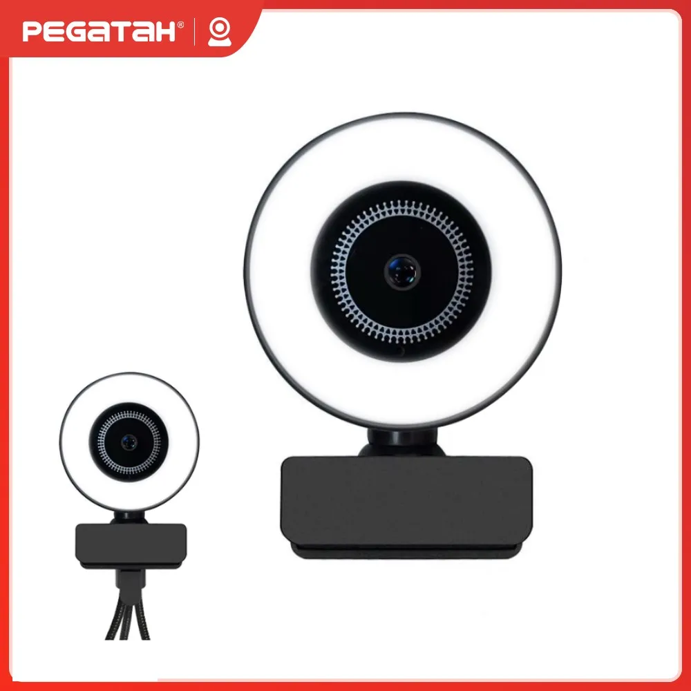 Webcam 1080P Mini Camera Fill Light 360° Rotatable PC USB Cameras For Desktop Video Live Conference | Компьютеры и офис