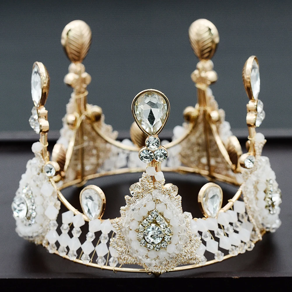 1 шт. блестящая фетровая Корона плотная повязка на голову с жемчугом Королевского