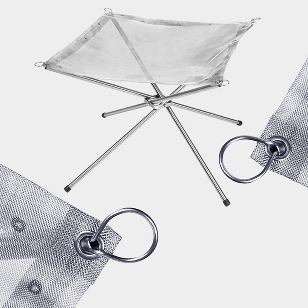 Outdoor Fire Burn Pit Stand Portable Solid Fuel Rack Folding Stove Frame Fast Heating Wood Charcoal Camping Tool | Спорт и