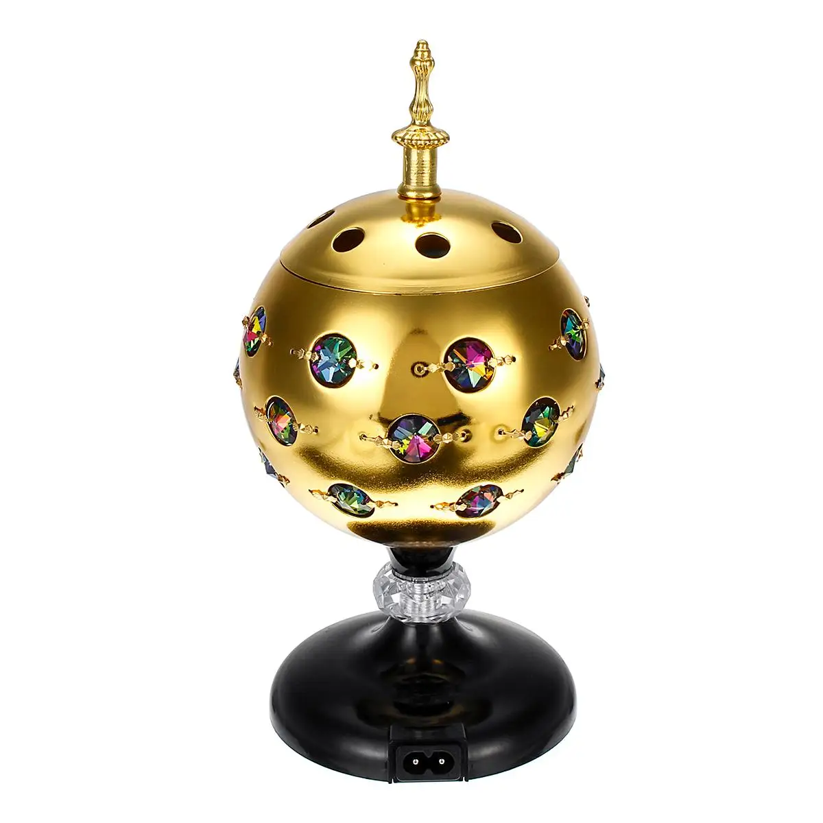 Gold 3 цвета 220 V-240 V Портативный Мини электрическая горелка ладана металлическими конфорками Алмазная круглая Ладан электрическая горелка ладана домашний декор - Цвет: Gold