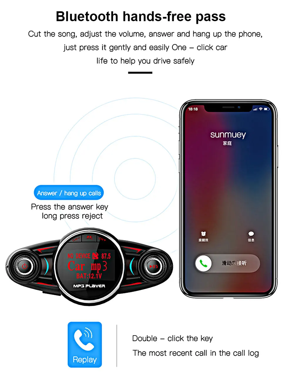 BT08 беспроводной Bluetooth Автомобильный mp3 плеер fm-передатчик AUX аудио приемник TF USB Flash музыкальные плееры двойной USB зарядное устройство