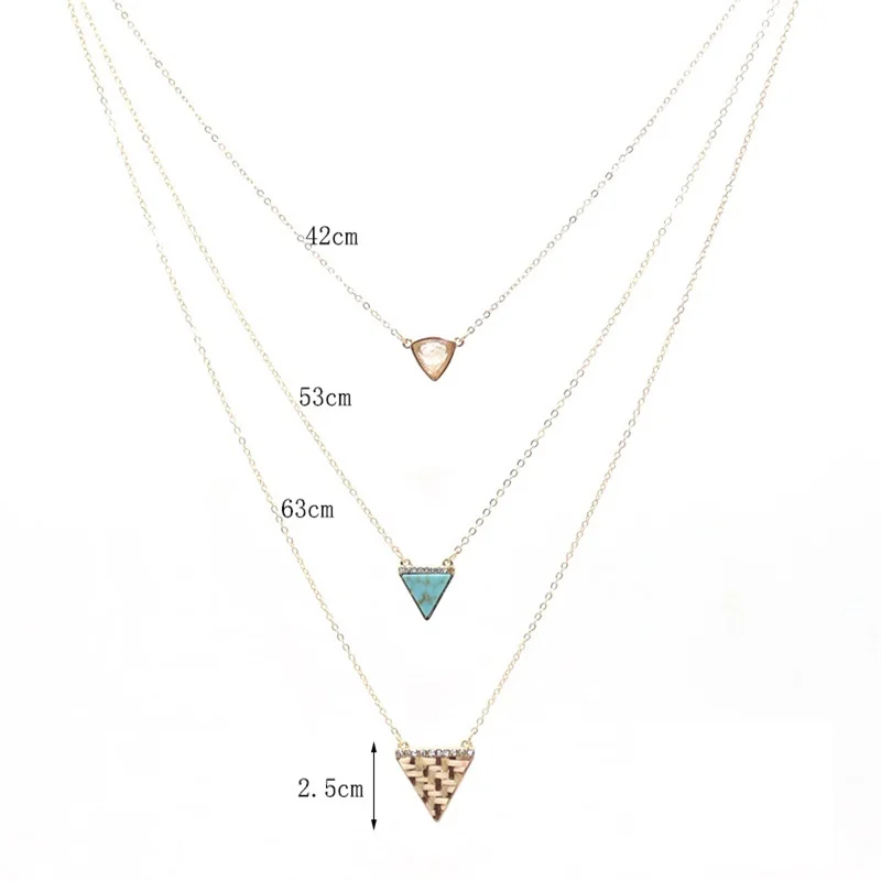 Модная соломенная веревка плетеная треугольная подвеска натуральные камни Howlite