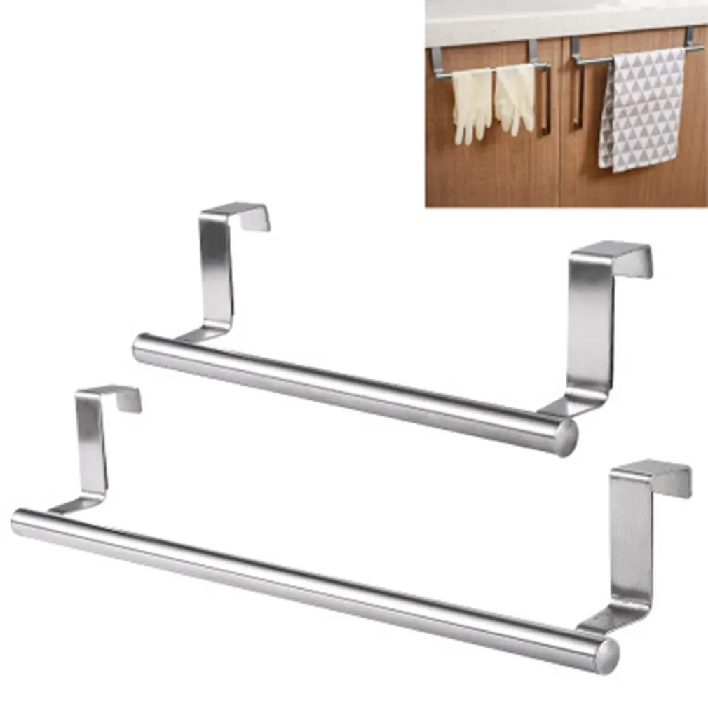 

Towel Rack Over Door Kitchen Cabinet Towel Bar Hanging Holder Stainless Steel Bathroom Towel Rag Rack Shelf Hanger