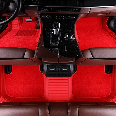 MSUEFKD пользовательские утепленные Коврики для Ford C-Max F150 край Explorer Fiesta Focus Fusion Mustang Taurus автомобильный коврик для автомобиля - Название цвета: Red2