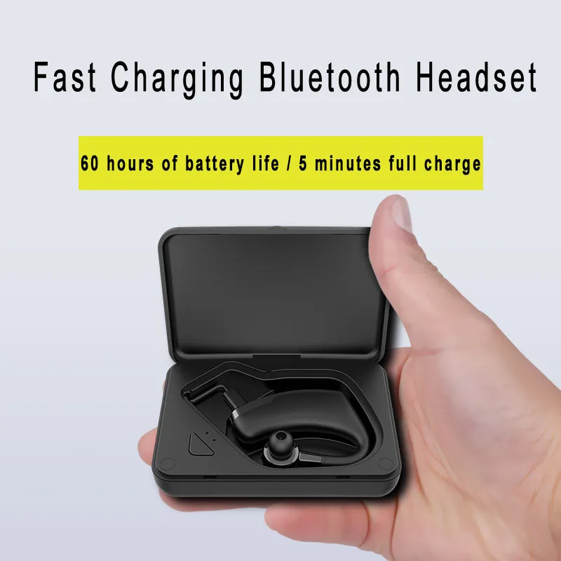 

Fast Charging V10 Handsfree Business Bluetooth 5.0 Headphone Mic Voice Control Wireless Headset For Drive Noise Cancelling PK V9