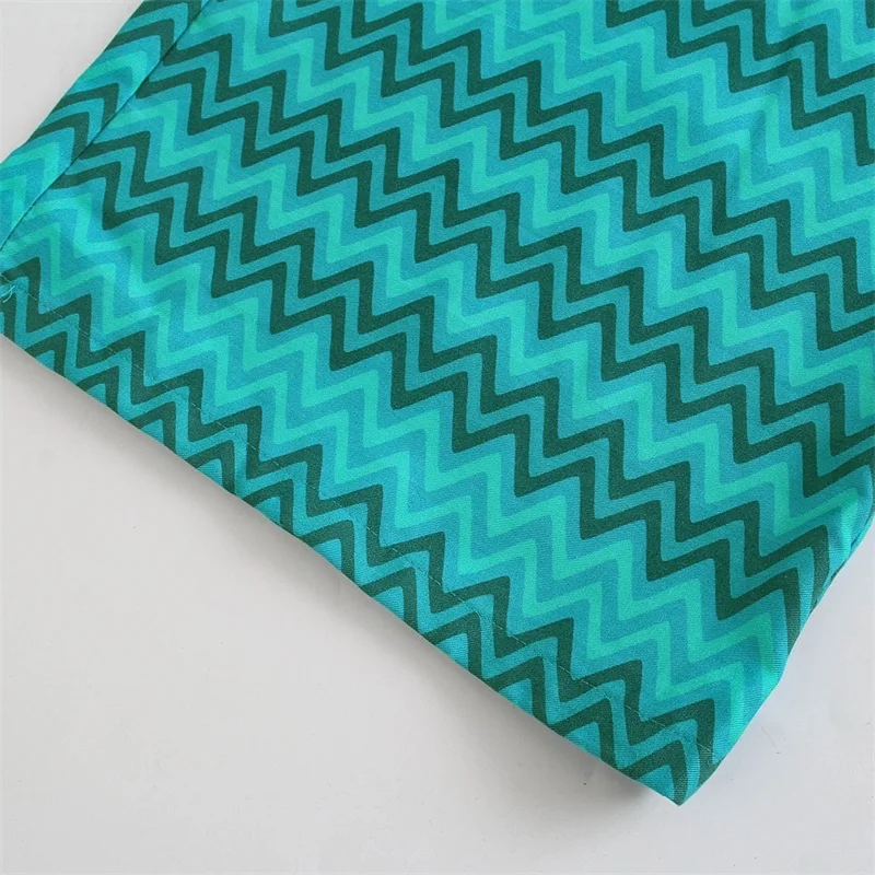 

MESTTRAF Women 2021 Fashion Geometric Print Casual Straight Pants Female Elastic Waist Lace Up Pockets Long Trousers