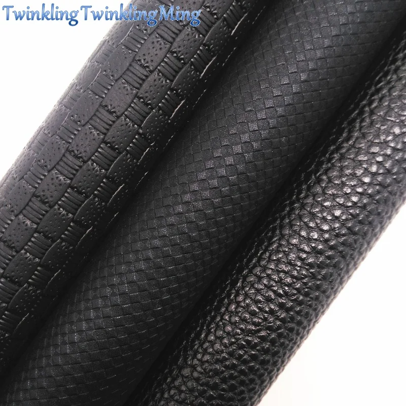 Черная искусственная кожа ткань из искусственной кожи личи тканевые листы