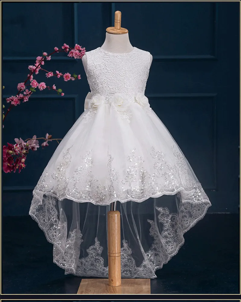 Белое Новогоднее платье для крещения маленьких девочек платья принцесс подарок