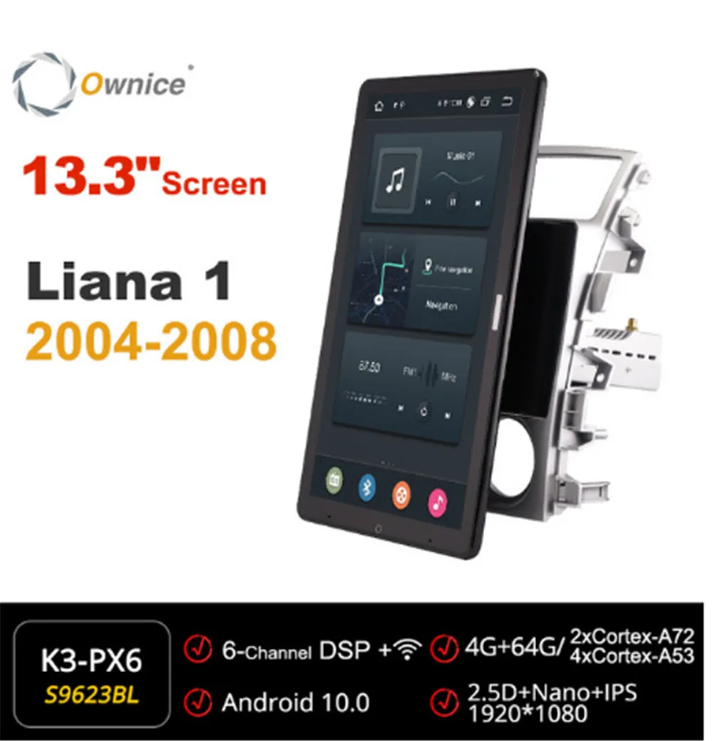 

1920*1080 Android 10.0 Ownice 13.3 Inch Rotation Autoradio 1 Din forSuzuki LIANA 2004 2008 Car Radio Auto GPS Multimedia DSP