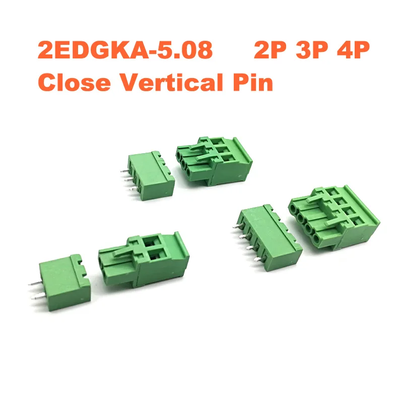 50 шт шаг 5 08 мм 2/3/4P винт подключенный PCB клеммный блок разъемы Morsettiera 2EDGKA + VC прямой