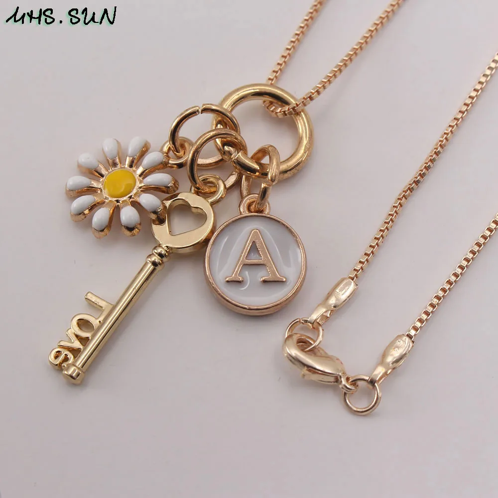 Колье с цветком для девочек MHS.SUN колье подвеской из 26 букв и буквами Алфавит