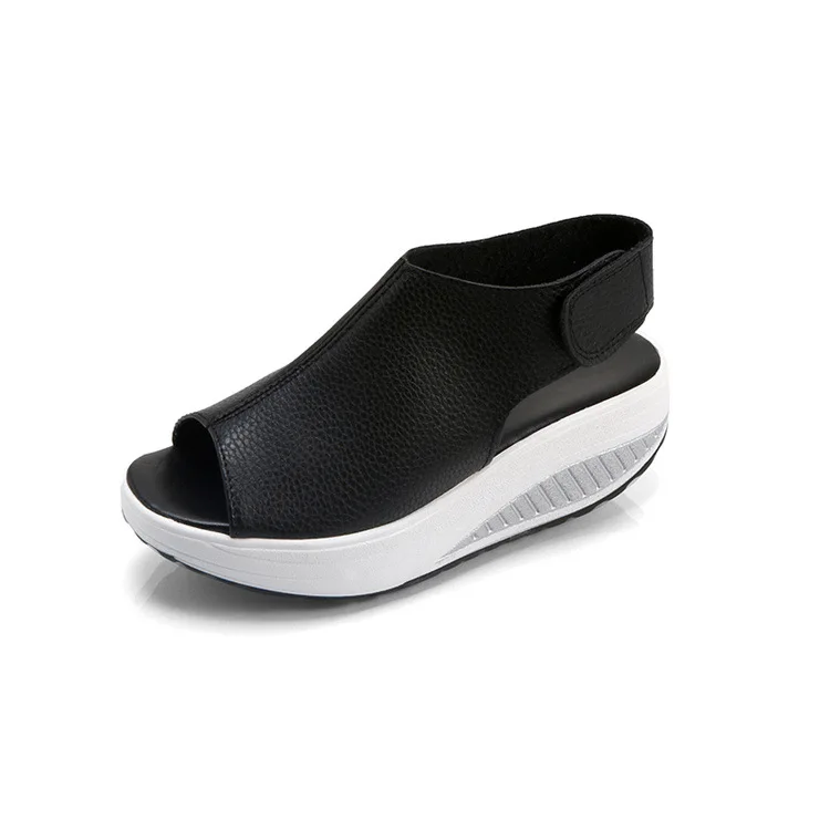 Fujin/Летняя женская обувь Модные женские кожаные сандалии из искусственной кожи