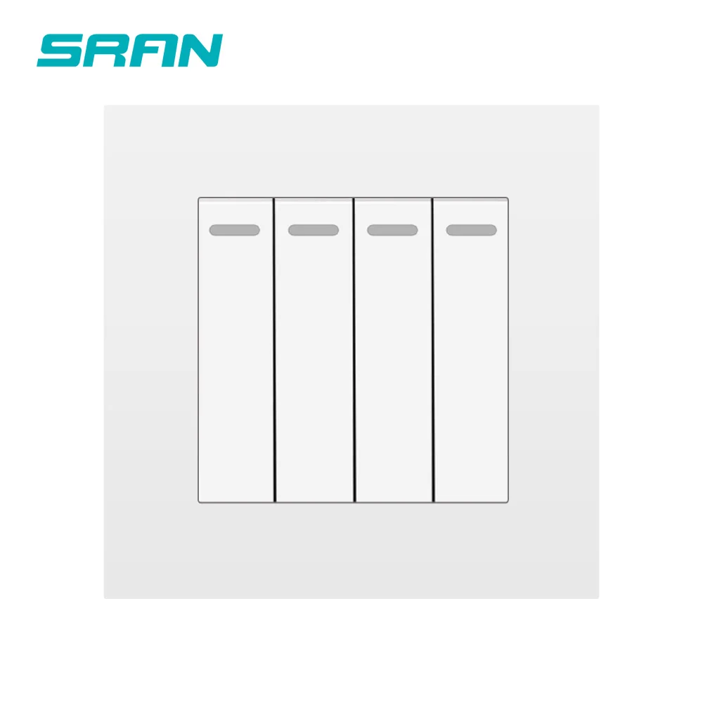 Настенный кнопочный выключатель SRAN огнезащитная панель из поликарбоната 86*86
