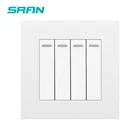 Настенный кнопочный переключатель светильник SRAN, огнестойкая панель из поликарбоната, стандарт 86*86, стандарт ЕСВеликобритании, 4 комплекта, 12