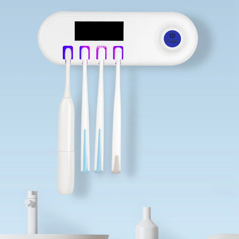 

Smart Drying Toothbrush Disinfection Rack Solar UV Toothbrush Cleaner Free Punch Toothbrush Rack