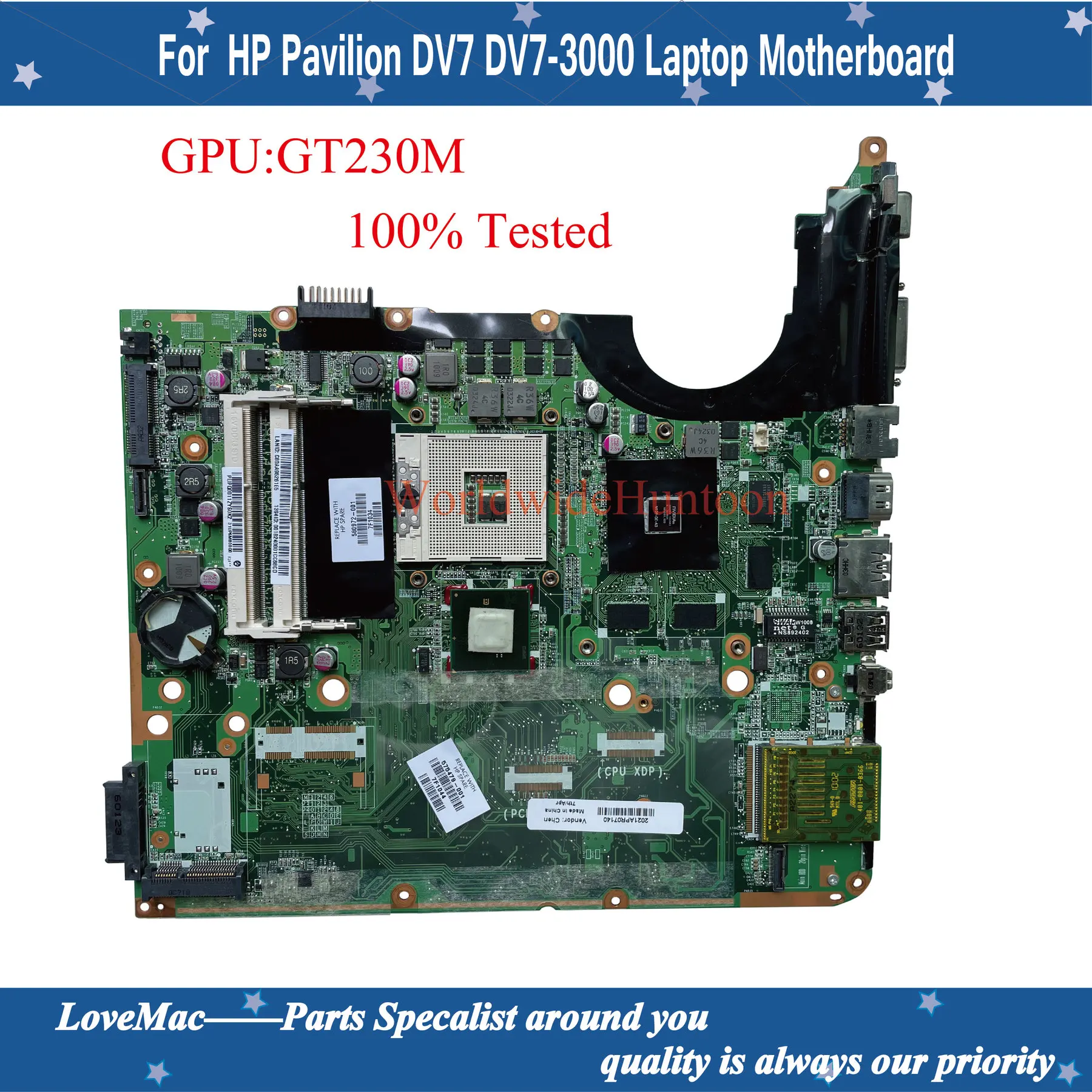 Высокое качество 580972 001 для ноутбука HP Pavilion DV7 3000 Материнская плата DA0UP6MB6F0 HM55 PGA989